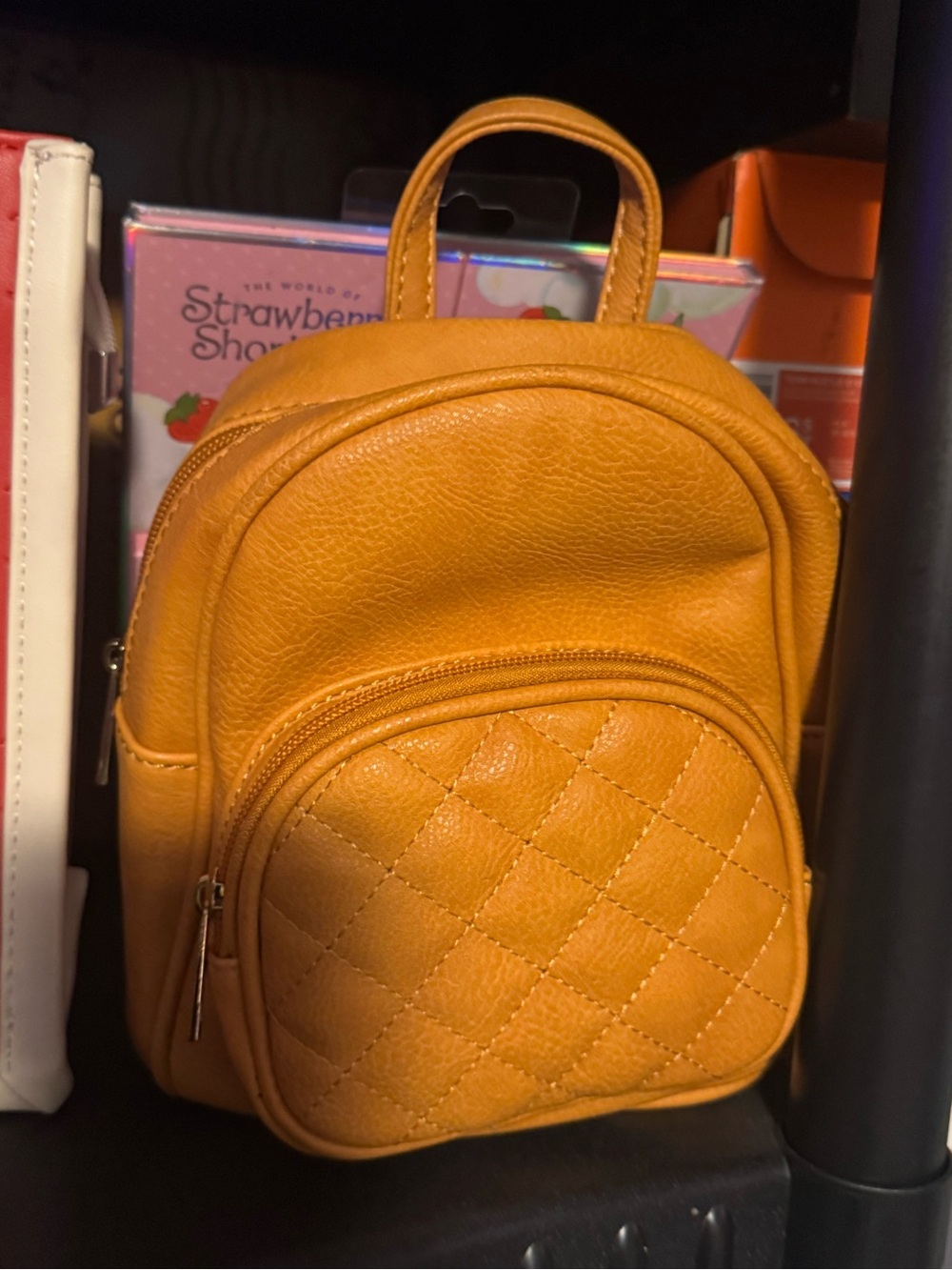 Compact Quilted Mini Backpack - Mustard Yellow
